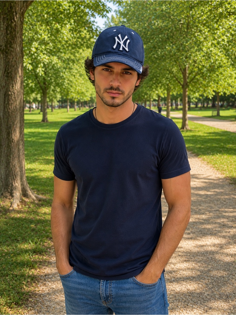New York Yankees Navy Baseball Cap with White Logo unisex